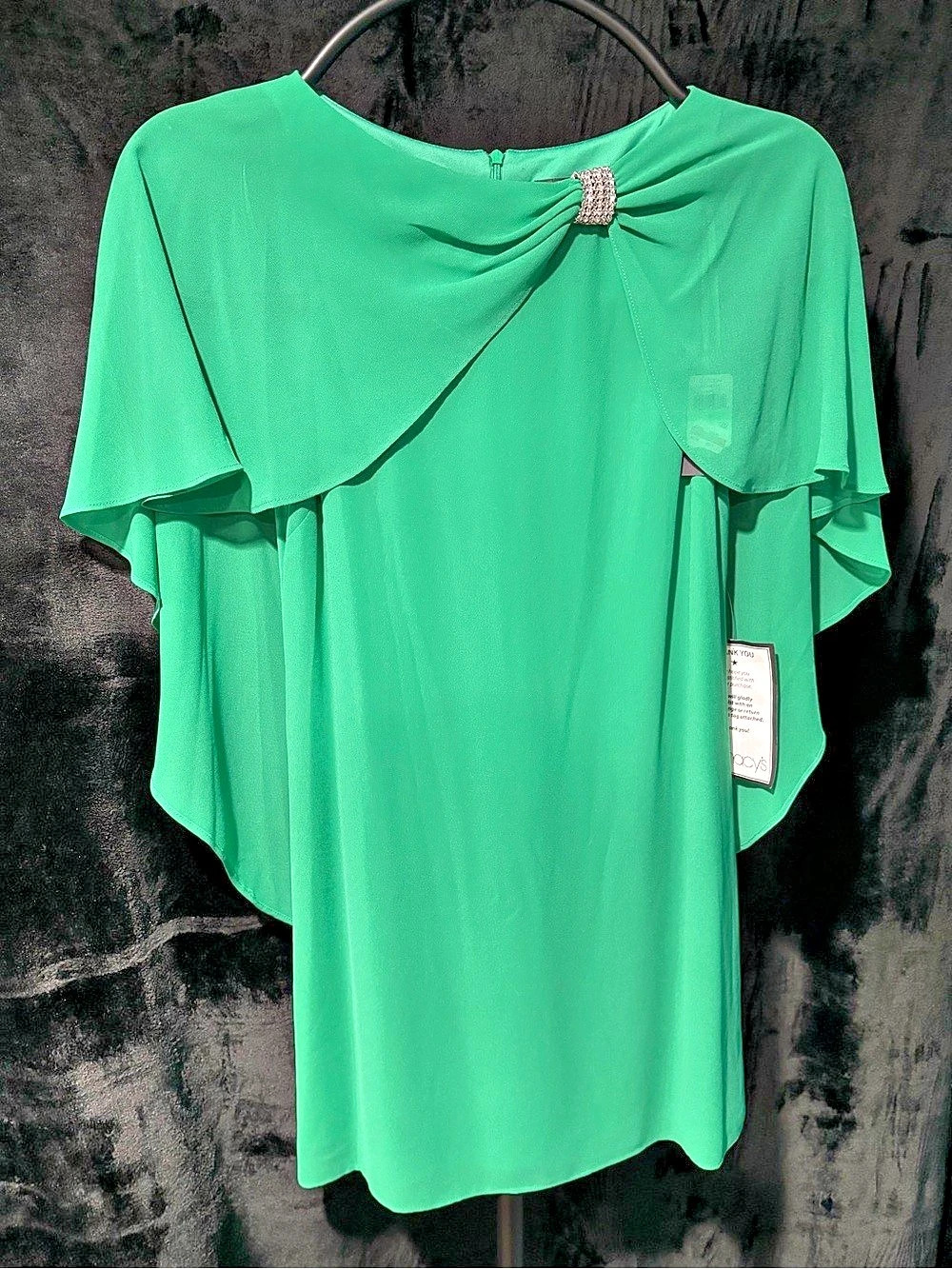 Jessica Howard 45 Cocktail Cape Cocktail Dress in Green Size 8 NWT